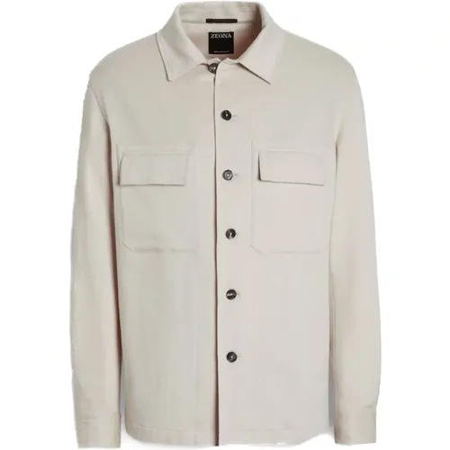 Kaschmir-Overshirt Weiße Jacke - Ermenegildo Zegna - Modalova