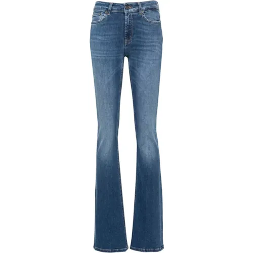 Bootcut Jeans with Logo Patch , female, Sizes: W29, W27, W28 - Dondup - Modalova