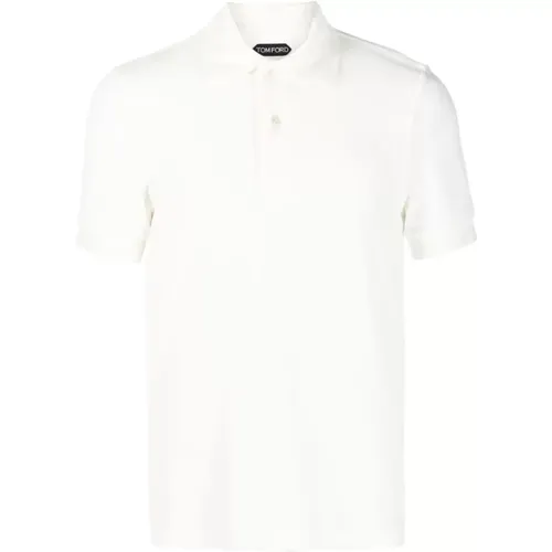 Cotton Blend Polo Shirt , male, Sizes: L - Tom Ford - Modalova
