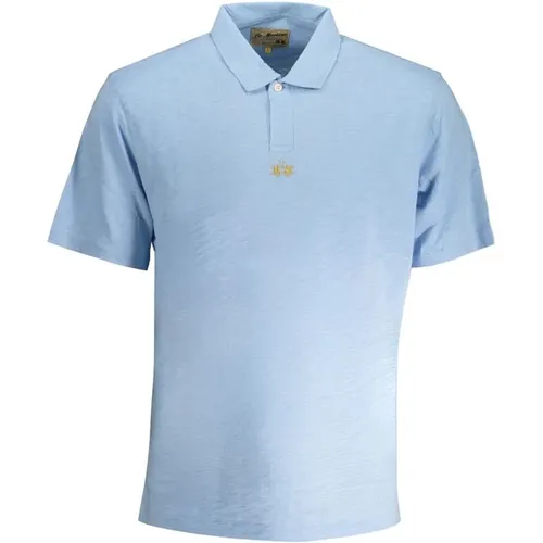 Blau Baumwoll-Poloshirt mit Kurzen Ärmeln , Herren, Größe: XL - LA MARTINA - Modalova