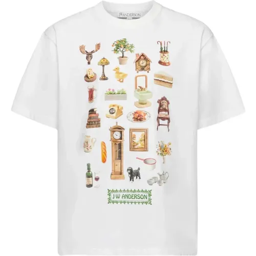 Weißes T-Shirt mit Diorama-Druck , Herren, Größe: L - JW Anderson - Modalova