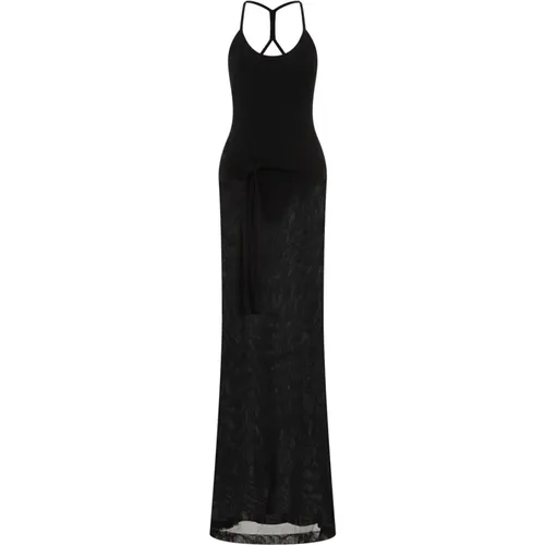 Schwarzes Strickkleid mit Knotendetail , Damen, Größe: 2XS - Jacquemus - Modalova