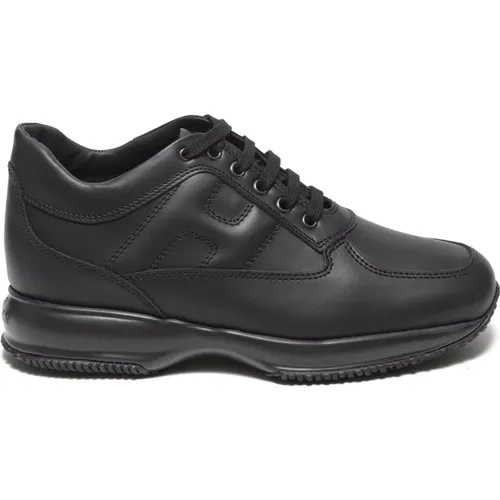 Schwarze Ledersneakers mit gepolstertem H-Logo , Herren, Größe: 40 1/2 EU - Hogan - Modalova