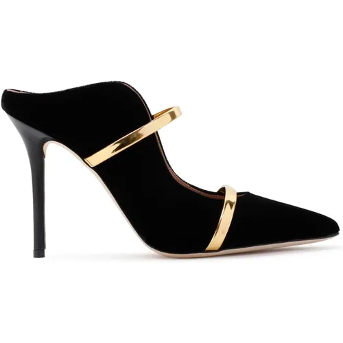 Gold Velvet Maureen Shoes , female, Sizes: 4 1/2 UK, 4 UK, 3 UK, 5 UK - Malone Souliers - Modalova