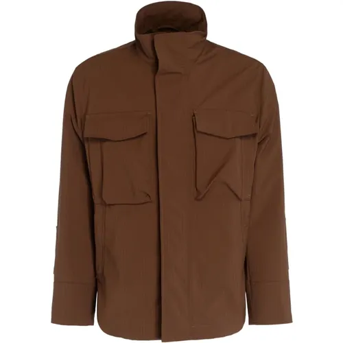 Braune Field Jacke mit Reißverschluss , Herren, Größe: M - Dondup - Modalova