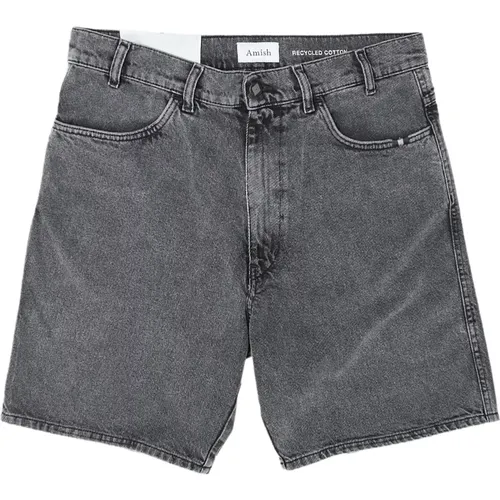 Klassische Bermuda Denim Shorts , Herren, Größe: W35 - Amish - Modalova