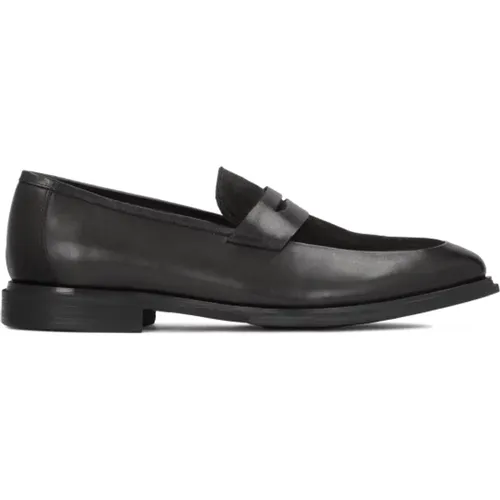 Elegante Schwarze Lederslipper , Herren, Größe: 46 EU - Kazar - Modalova