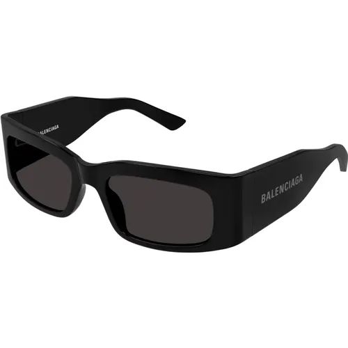 Schwarz/Graue Sonnenbrille Bb0328S , unisex, Größe: 56 MM - Balenciaga - Modalova