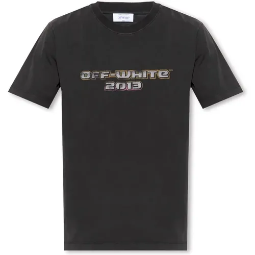 T-Shirt mit Vintage-Effekt , Herren, Größe: M - Off White - Modalova