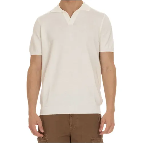 Ribbed Polo T-shirts and Polos Cream , male, Sizes: XL, M, 2XL - Drumohr - Modalova