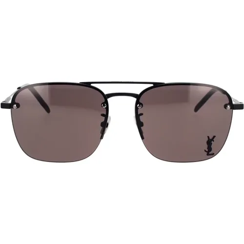 Sonnenbrille im Caravan-Stil mit YSL-Logo , Herren, Größe: 59 MM - Saint Laurent - Modalova