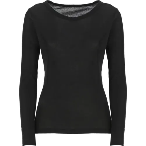 Cotton Sweater Round Neck Long Sleeves , female, Sizes: S - Yohji Yamamoto - Modalova