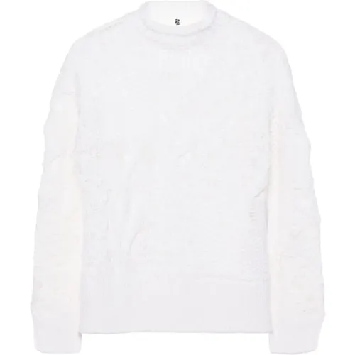 Zopfmuster Spitze Pullover , Damen, Größe: S - Ermanno Scervino - Modalova