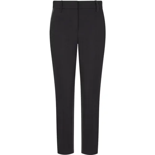 Anthracite Wool Blend Trousers with Monile Detail , female, Sizes: S, XS, M - BRUNELLO CUCINELLI - Modalova