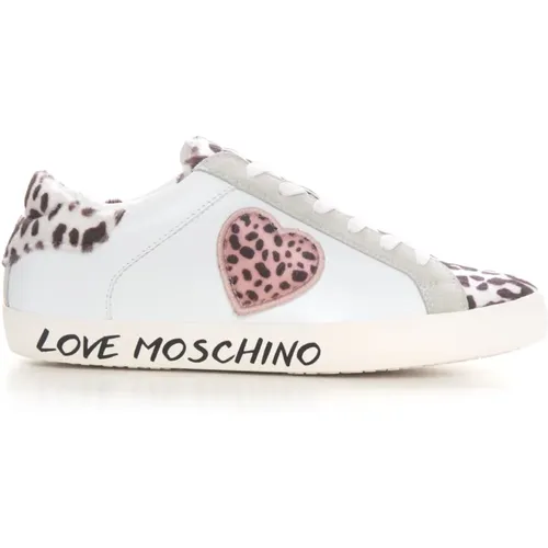 Ponyskin Lace-Up Sneakers , female, Sizes: 6 UK - Love Moschino - Modalova