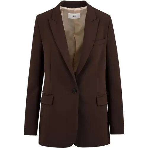 Braune Jacken mit Vorderer Knopfverschluss , Damen, Größe: XL - Solotre - Modalova