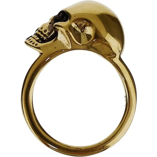 Side Skull Ring - Edgy und stilvoll , Damen, Größe: 50 MM - alexander mcqueen - Modalova
