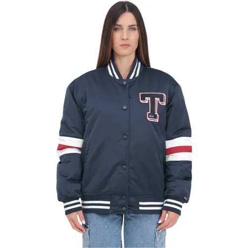 Blaue College-Stil Bomberjacke - Tommy Jeans - Modalova