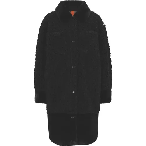 Relaxed Fit Plush Coat in , female, Sizes: M, S, L - Hugo Boss - Modalova