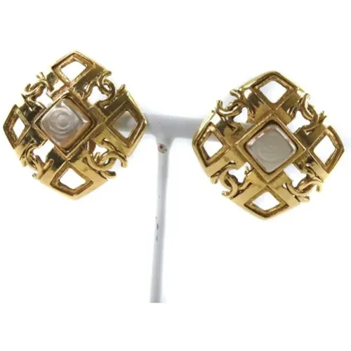 Pre-owned Gold Metal Coco Earrings , female, Sizes: ONE SIZE - Chanel Vintage - Modalova