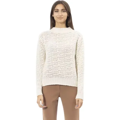 Gemütlicher Ivory Mock Neck Pullover , Damen, Größe: XS - Alpha Studio - Modalova