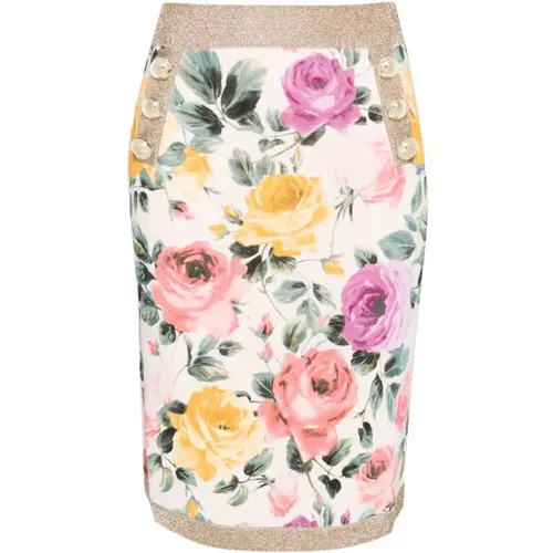 Colorful Roses Knit Skirt , female, Sizes: M - Blugirl - Modalova
