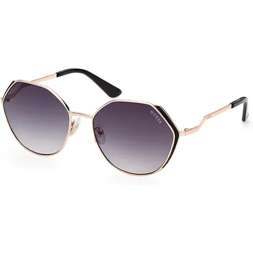 Goldene Brille Sonnenbrille Grau Verlauf,Stilvolle Sonnenbrille mit Verlaufslinse - Guess - Modalova
