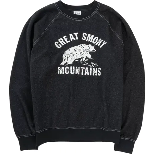 Vintage College-Sweater mit Great Smoky Mountains Print , Herren, Größe: XL - Wild Donkey - Modalova
