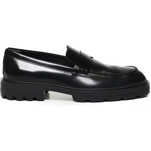 Schwarze Lackleder Flache Schuhe - Hogan - Modalova