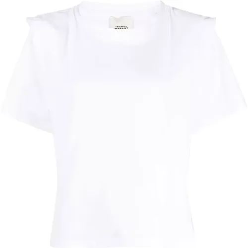 Weißes Falten-Detail T-Shirt , Damen, Größe: S - Isabel marant - Modalova