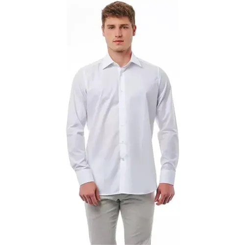 Cotton Regular Fit Italian Collar Shirt , male, Sizes: M - Bagutta - Modalova