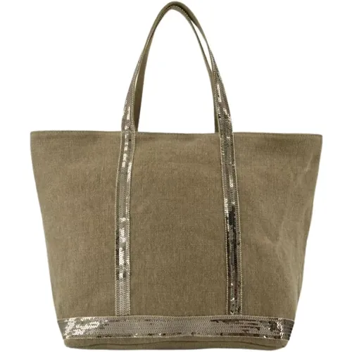 Khaki Shopper Tasche mit Lederfutter , Damen, Größe: ONE Size - Vanessa Bruno - Modalova