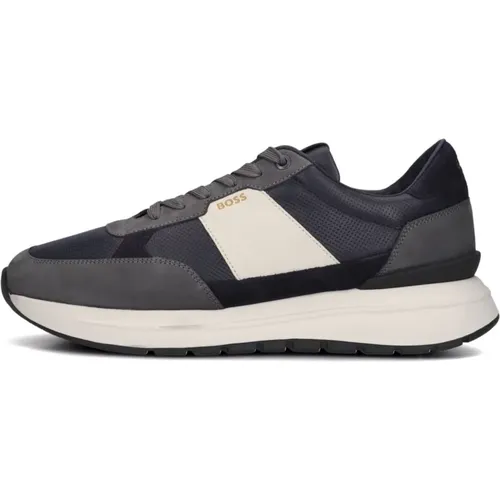 Blau Leder Mesh Sneakers Hugo Boss - Hugo Boss - Modalova