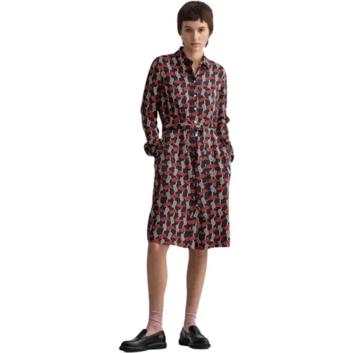 Soft Lyocell Rope Print Shirt Dress , female, Sizes: S - Gant - Modalova
