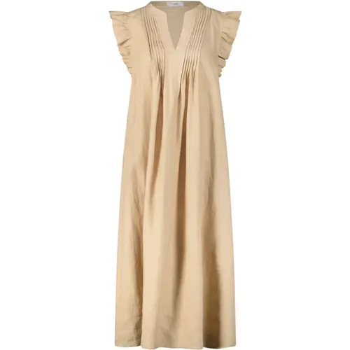 Linen Dress with V-Neck , female, Sizes: M, XL, 2XL, S - RIANI - Modalova