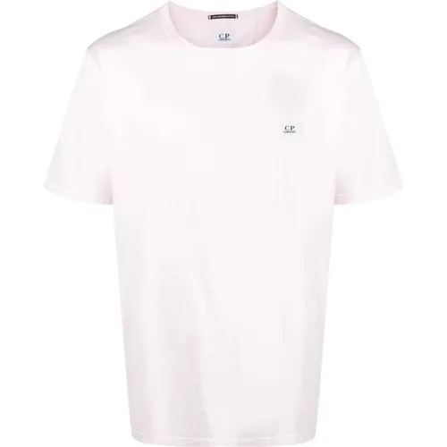 Light Cotton T-shirt with Logo , male, Sizes: XL, S, M, L - C.P. Company - Modalova