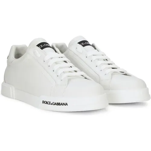 Logo-Print Low-Top Sneakers , male, Sizes: 6 UK - Dolce & Gabbana - Modalova