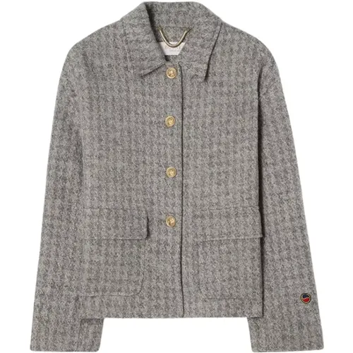 Becky Dogtooth Jacket Grey Melange , female, Sizes: XL, L, M, S, XS - Busnel - Modalova