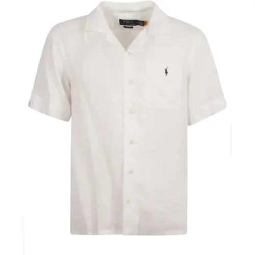 Weiße Leinen Popeline Hemd , Herren, Größe: S - Ralph Lauren - Modalova