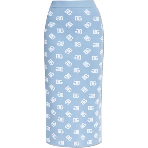 Skirt with monogram , female, Sizes: S, XS - Dolce & Gabbana - Modalova