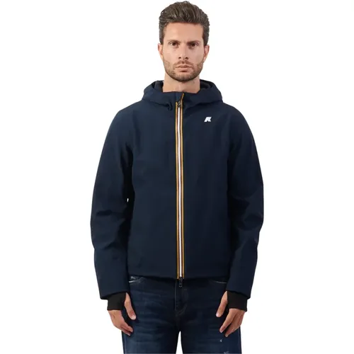 Blaue Urban Slim Fit Jacke , Herren, Größe: S - K-way - Modalova