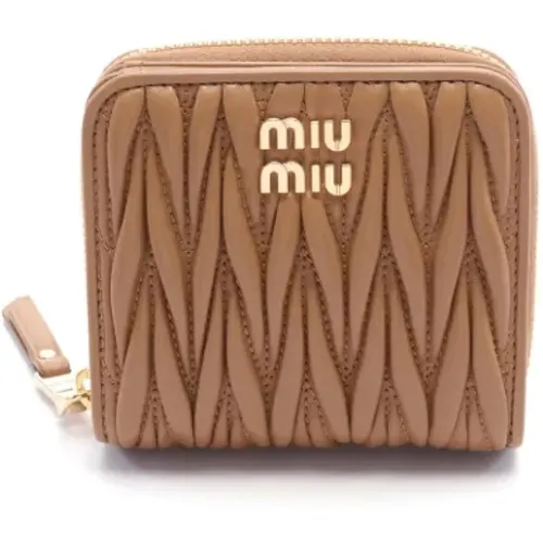 Pre-owned Leather wallets , female, Sizes: ONE SIZE - Miu Miu Pre-owned - Modalova