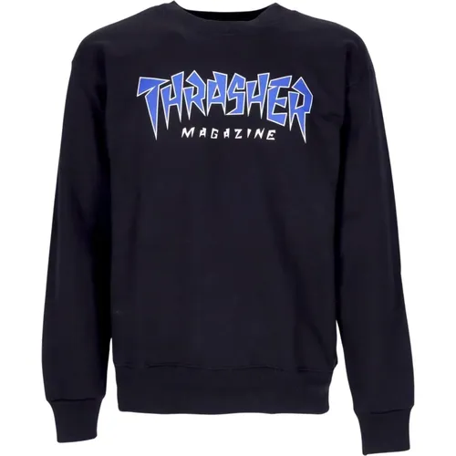 Jagged Logo Crewneck Sweatshirt Schwarz/Blau , Herren, Größe: XL - Thrasher - Modalova