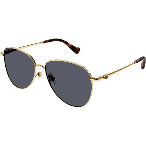 Havana Gold/Grey Sunglasses,Gold Havana/Ltransparent To Violet Sunglasses - Gucci - Modalova