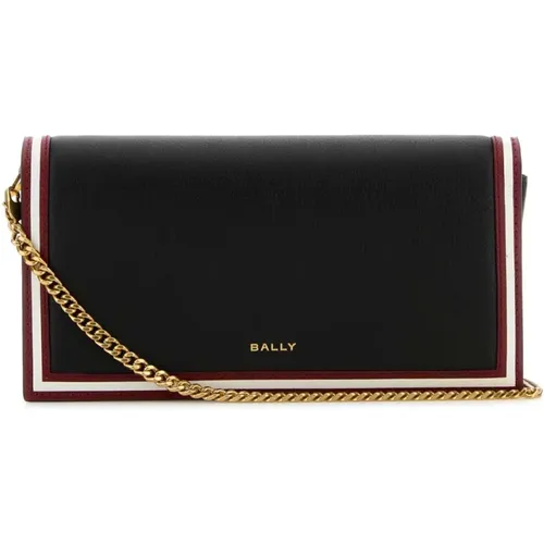 Stilvolle Schwarze Leder-Code-Brieftasche - Bally - Modalova