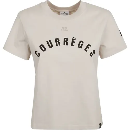 T-Shirts,Logo Patch Jersey Top - Courrèges - Modalova