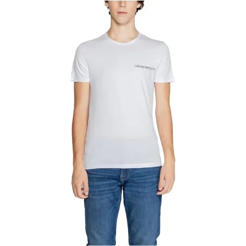 Baumwoll Rundhals T-Shirt Herbst/Winter , Herren, Größe: L - Emporio Armani - Modalova