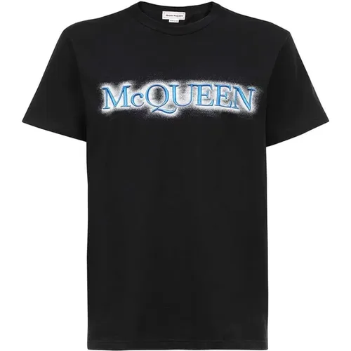 Logo T-Shirt with Ribbed Trims , male, Sizes: XL, L, M - alexander mcqueen - Modalova