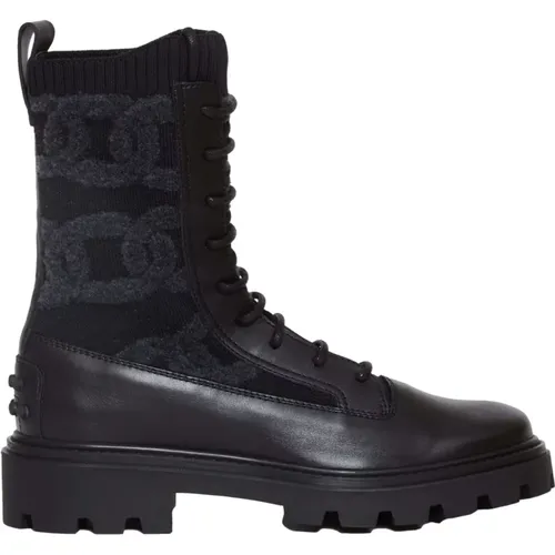 Leather Lace-Up Ankle Boots , female, Sizes: 6 UK - TOD'S - Modalova