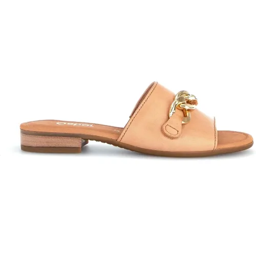 Cognac Leder Mules mit Schmuckdetail - Gabor - Modalova